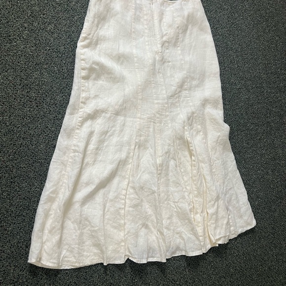 SIXTH SENSE 100% Linen White Mermaid A-Line Lightweight Modest Maxi Skirt Sz XL - Picture 8 of 15